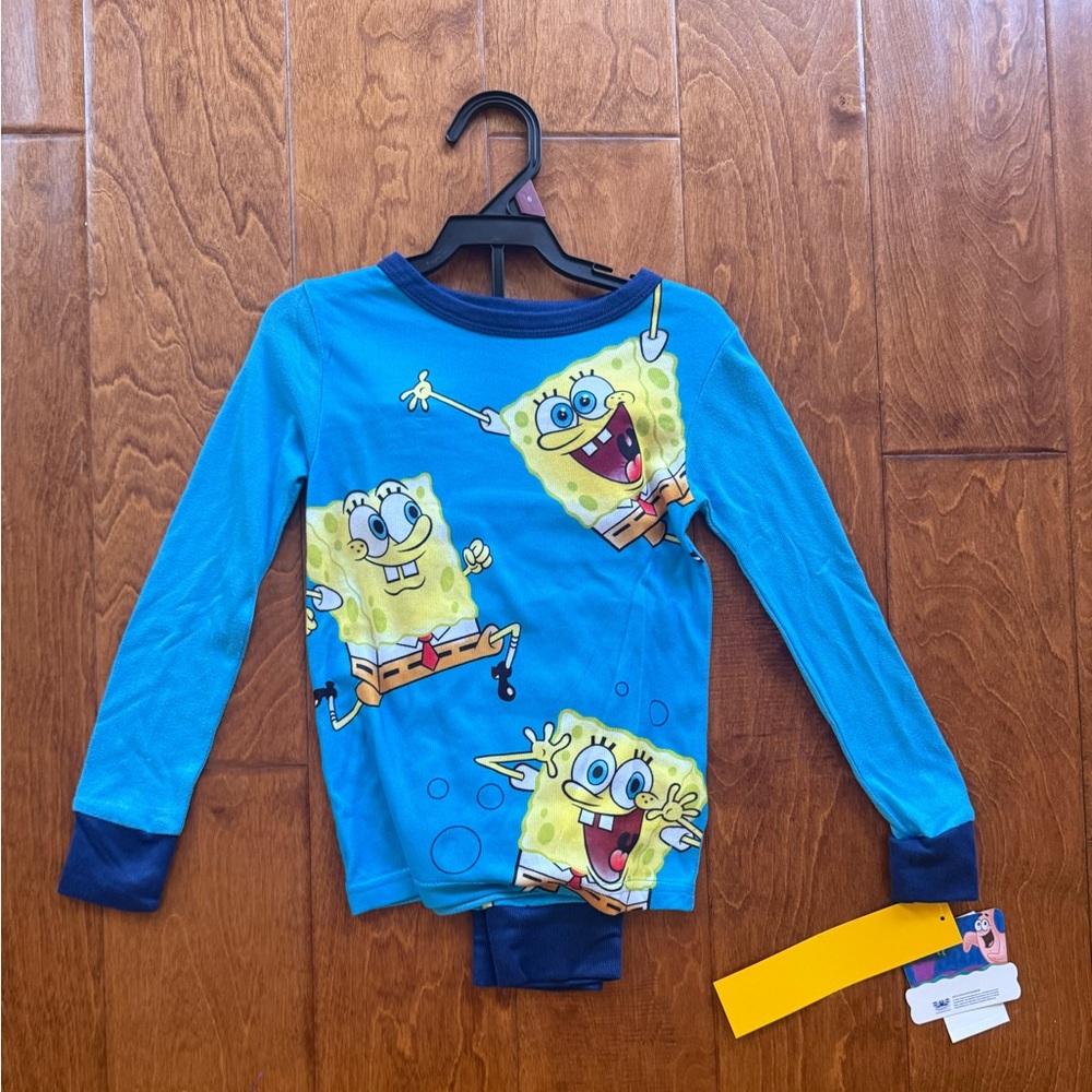NWT Size 6 Blue SpongeBob Pajama Set